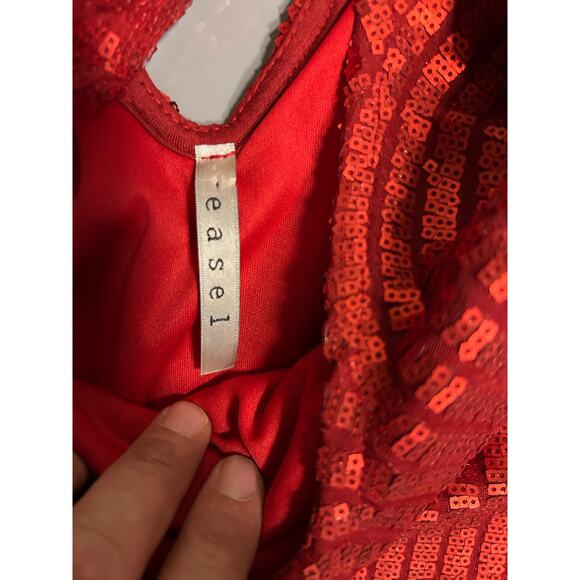 Seasalt, body cone sequins, red sleeveless evening dress valentine holiday Sz S - Picture 6 of 14